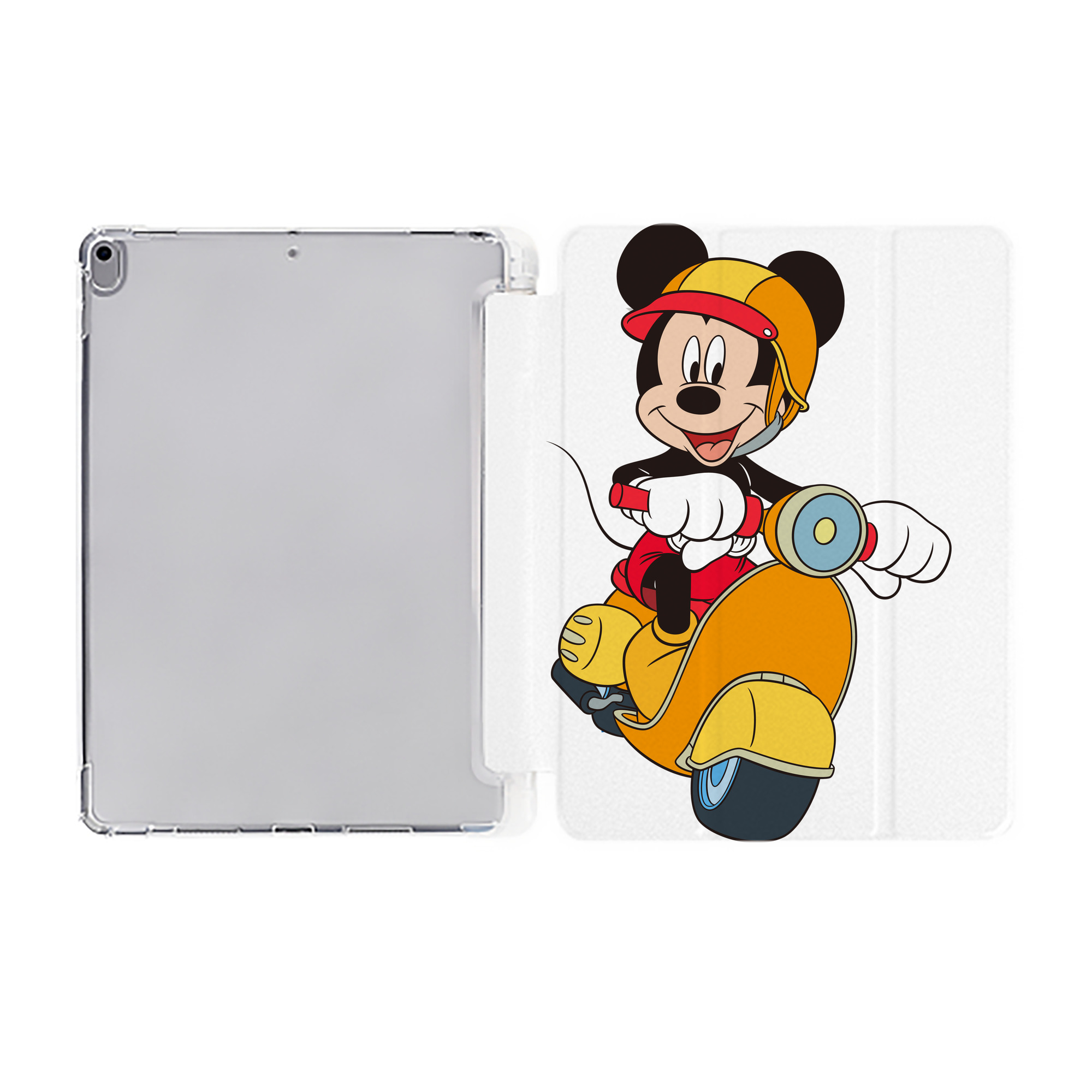 （画像用） ミッキーマウス Mickey Mouse IPad ケース ペン収納付き 三つ折りスタンド PUレザー×シリコン 対応機種9.5/10.5/10.9インチ